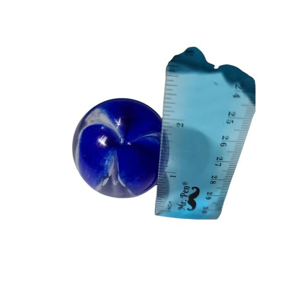 GES 99 Paper Wieght Color Swirl blue and white - Picture 8 of 12